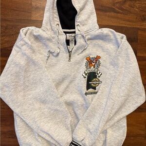 Vintage Disney Light Gray Zip-Up Hoodie